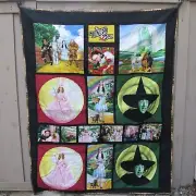 Wizard of Oz Handmade Quilted Lap Blanket or Throw 60"X48" NWOT