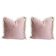 2x LVD Cushion Velvet Dusty Rose Throw Pillow Home/Lounge/Sofa Decor 45cm Sqr