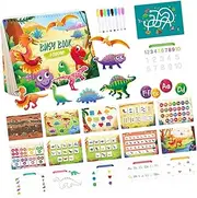 EHJRE Learning Book for Kids Ages 1-3 Quiet Activity Resource for Road Trips, Dinosaur Theme