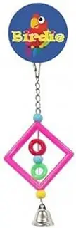 Birdie Plastic Squares with Beads Bell Bird Toy