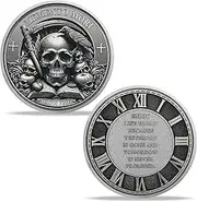 BHealthLife Stoic Memento Mori Challenge Coin - EDC Skull Reminder Medallion - Amor Fati Metal Token Stoicism Gift for Daily Stoic Practice