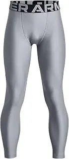 [Under Armour] boys HeatGear Armour Leggings , Steel (035)/Black , Youth X-Large