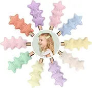 Taoluwin 10Pcs Baby Girls Hair Clips, Star Shaped Alligator Clips for Toddlers, Macaron Color Hair Barrettes Kids Hair Accessories for Infants & Daily Use