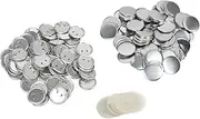 Button Badge Parts Set, Portable Round Pin Back Badge Parts Metal Safe Rust Proof 100 Sets for Button Making Machine (44MM)