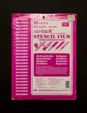 Badger Air Brush No Tack Non Adhesive Stencil Film 8.5" x 11" New in Package HTF