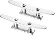 X AUTOHAUX 2pcs Stainless Steel Boat Flagpole Cleat Hook Deck Cleats Rope Cleat Handle Universal for Marine Boat Ship
