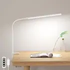 Dimmable LED Clamp Desk Lamp with 3 Color Modes & Gooseneck Arm - White