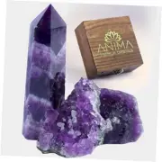 Premium Amethyst Crystal Set – Amethyst Crystal Tower, Cluster and Raw Crystal