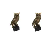 2x Gibson Gifts Owl Home/Room Decorative Tabletop Figurine Medium 22.5cm Bronze