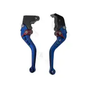 Blue CNC Shorty Brake & Clutch Levers For Yamaha YZF R6 05-14 R1 Control Hand
