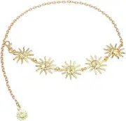 [BELUCKIN] Sexy Metal Waist Chain Belt for Women Gold Silver Sun Bikini Body Chains Waistband Dress Multi-layered Link Belly Chain Summer Beach Body Jewelry