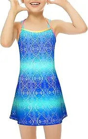 [CinCili] Girls Swim Cover Ups Beach Crochet Mesh Crossback Swimsuits Cover Up Dress for Girls 4-12 Years