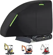 Mini Excavator Cover for Bobcat E32 E20 E10/Takeuchi TB260 TB210R/ViO17, Waterproof Sun Rain Dust Snow Protection Excavator Cover with Zipper Door for Mini Excavator 800-1600 Kg