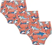 Baby Boys Underwear Potty Training Pants Absorb Water Night Time Potty Training Underwear Training Panties for Kids 4T Seamless Pattern Ashark