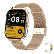 Smart Watch Bluetooth Fitness Tracker Heart Rate Monitoring Sports Watch for Women Men -Gold