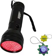 HQRP Red Light Portable Flashlight 51 LEDs for Watching Iguanas and Snakes, Hamsters and Hedgehogs, Turtles and Reptiles at Night + HQRP UV Meter