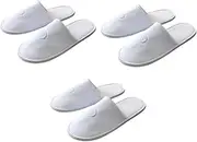 Healeved One-time Use Slippers 3 Pairs Disposable Hotel Travel Skidproof Comfortable Elastic Sole Ventilated Fabric Cost for Homes