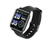 1.3inch Color Screen IP67 Waterproof Smart Watch Heart Rate Blood Pressure Monitor Remote Camera Find Phone Fitness Sports Bracelet-BLACK