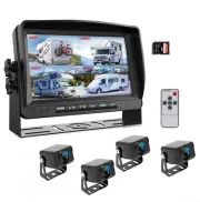 7'' Quad Monitor DVR Recorder 4x AHD Rear View Reverse Camera+128GB For Caravan