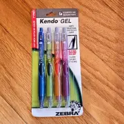 Zebra Kendo ASSORTED Ink Gel Pen Medium 0.7 Xtra Wide Clip Made In JAPAN