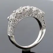 2.50 CT TW 5-Stone Diamond Encrusted Anniversary Wedding Ring in Platinum