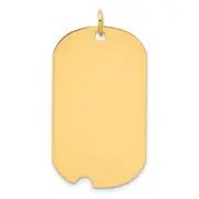 14k Yellow Gold Plain .018 Gauge Engraveable Dog Tag w/Notch Disc Charm