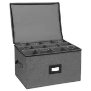 Stemware Storage Case Wine Glass Storage Box Containers with Dividers