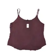Torrid Women's Plus Size 3 Blouse Top Sleeveless Purple Solid Rayon V-Neck