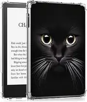 Clear Case for 6.8" All-New Kindle Paperwhite 11th Generation 2021[Yellowing Resistant] Slim Lightweight Transparent Shockproof Soft TPU Protective Case Soft Cover, Big Cat Eyes