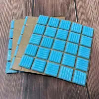 在飛比找Yahoo!奇摩拍賣優惠-淺藍色 馬賽克磚 玻璃纖維磁磚 2公分正方形磚 可DIY 可