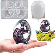 2 Pack Dinosaur Silicone Mold - Resin Candle & Easter Egg Mold - Animal & Cartoon Mold for Home Decoration