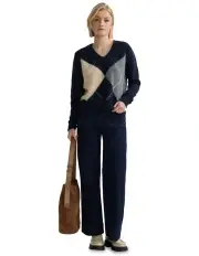[Oxford] Alexa Stretch Patch Pocket Jeans in Dark Blue