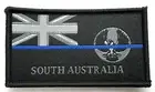 SA Thin Blue Line, Woven Police Patch, State Flag, Hook Rear, TBL, 1 x Item