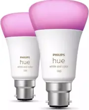 Philips Hue White & Colour Ambiance Smart Bulb Twin Pack LED [B22 Bayonet Cap]