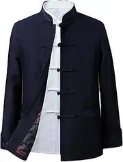[qwmvhfg] tang suit， Chinese Tang suit， Tang Suit Chinese Kung Fu Long Sleeved Jacket Clothing Men Chinese Clothing Coat Tai Chi Martial Arts