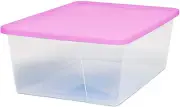 Snaplock Clear Storage Bin with Lid, Small-12 Quart, Purple, 4 Pack