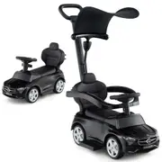 Costway Mercedes-Benz Licensed Foot to Floor Sliding Car w/Adjustable Canopy & Steering Ride On Push Car Black