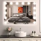 70X55 CM Vanity Makeup Mirror With 17 Light Hollywood LED Mirrors Free Standing