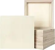 DAJAVE 8 Pack 8x8 Inch Wood Panels, Unfinished Wood Canvas Panels, Wooden Panel Boards for Painting, Drawing, Arts & Crafts, Use with Oils,Acrylics