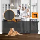 Reinforced No Drilling 100" Wide Retractable Baby Gates Extra Wide Dog Gate w...