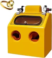 Sand Blaster Cabinet, Sand Blasting Work Station with Foot Pedal and Lighting, 2 Adjustable Air Pressure Valves, Bench Top Blaster for Metalworking, Impurity Cleaning, Detail Finishing