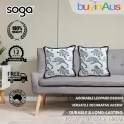 SOGA 2X 45cm Throw Pillow White & Black Light Luxury Leopard Design