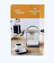 Brand NEW Our Table 9 Piece Espresso Set Bed Bath & Beyond NIB Coffee Cup Stand