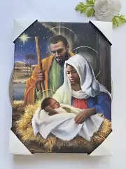 Christmas Nativity Art Print Picture Holy Family African American 12” x 16” NEW