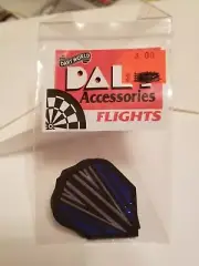 Dart World vintage 90's black/blue dart flights, dimplex 3d pattern