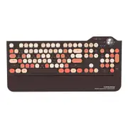 Catzon Retro Three Mode Mechanical Keyboard with Palm Rest LED Backlit-Coffee Color
