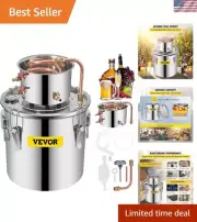 Premium Home Brewing Distillery Kit - 5L Alcohol Still with Built-in Thermometer
