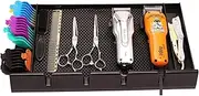 ZIBARBER Barber Clipper Tray Organizer, Trimmer, Corded Clippers Holder for Hairdresser, Salon Station Haircut Tools Keeper with Anti-Slip Mat - 15.7" L x 8.9" (Rectangle)