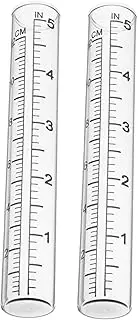 Outdoor Rain Gauge Replacement Tubes 2pcs Measure Gauge for Garden Yard Water Measuring Tools