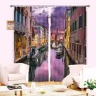 Simple Purple Prototype 3D Curtain Blockout Photo Printing Curtains Drape Fabric